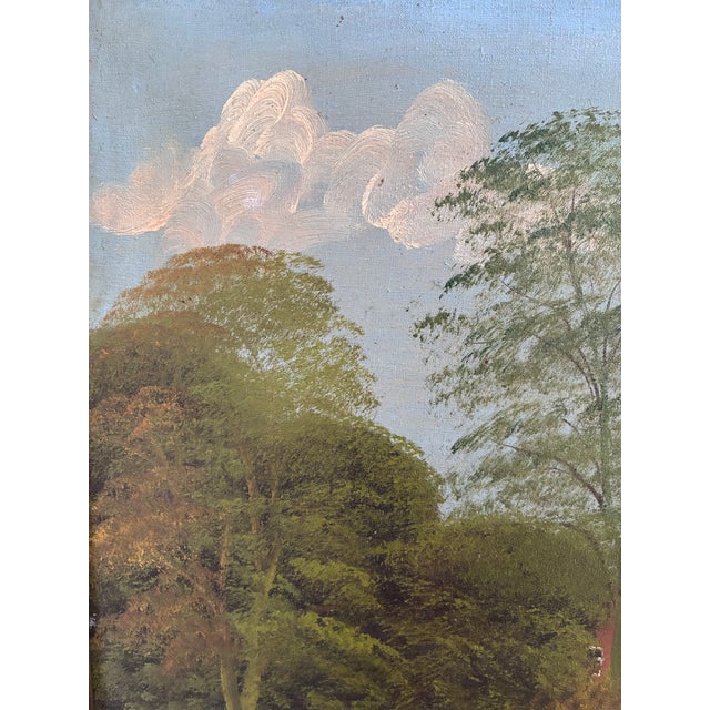Vintage Original Landscape Oil Painting, Signed Countryside Art, C. 1930 For Sale - Image 10 of 14