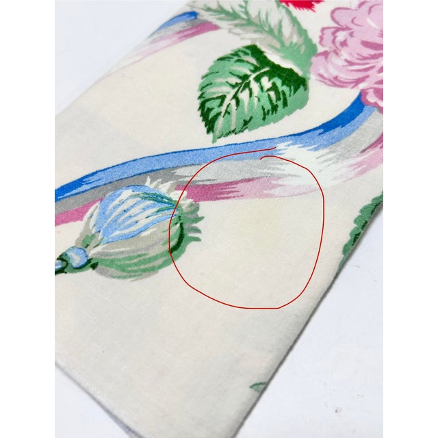 Vintage 1980s Cabbage Rose Floral Cotton Dinner Napkins – Grandmillennial Style (Set of 6) For Sale - Image 11 of 12