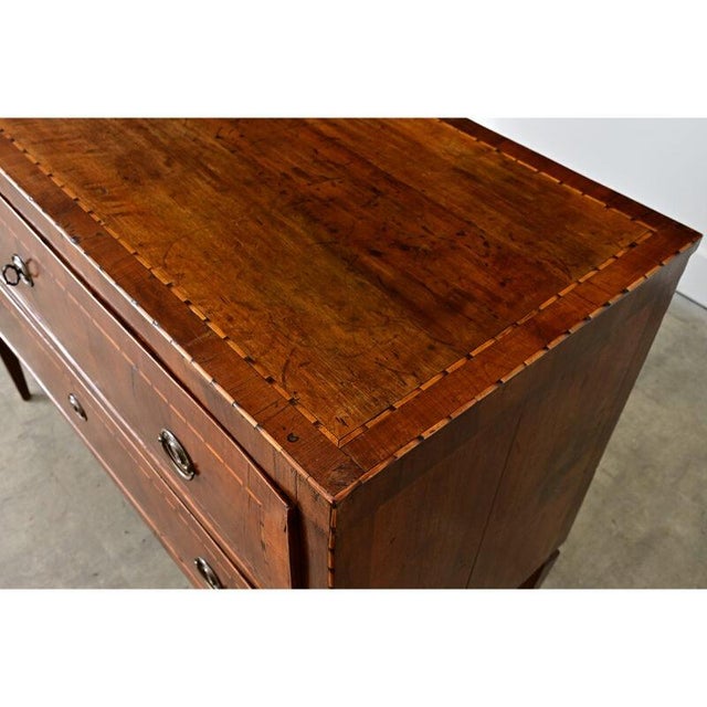 Italian 19th Century Two-drawer Inlay Commode For Sale - Image 11 of 14