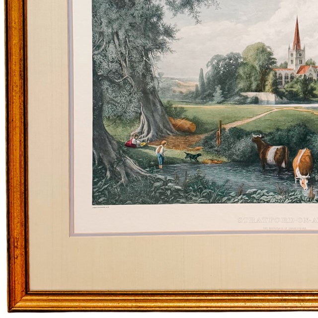 Late 19th Century Large Framed Vintage Stratford-on-Avon Lithograph by James Fairman For Sale - Image 9 of 11
