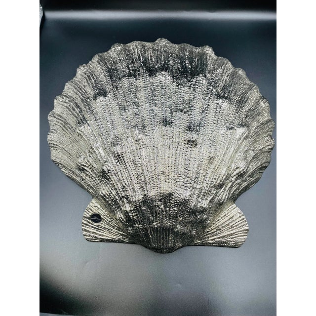 Metal Late 20th Century Michael Aram Lions Paw Sea Shell Centerpiece Bowl For Sale - Image 7 of 12