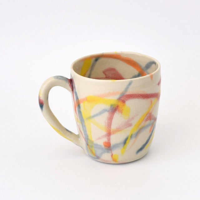 Contemporary Handmade Multi Color “Spray Paint” Mug by Fisheye Ceramics