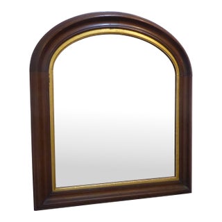 Antique American Curved Top Walnut Mirror For Sale