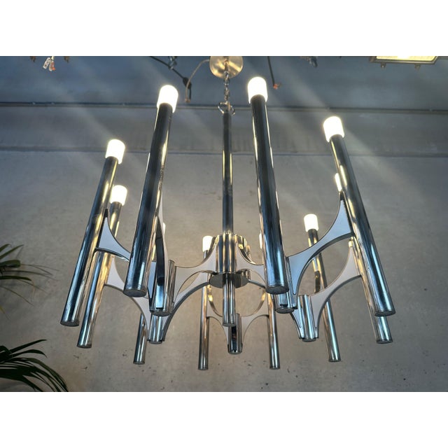 Vintage Orbit Chandelier by Gaetano Sciolari, 1960s For Sale - Image 3 of 10