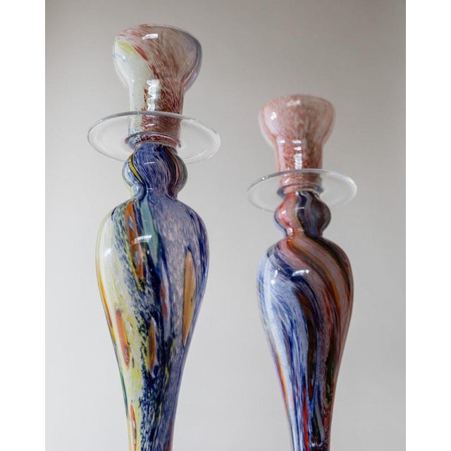 Vintage Italian Murano Glass Candleholders, 1980s, Set of 2 For Sale - Image 4 of 13