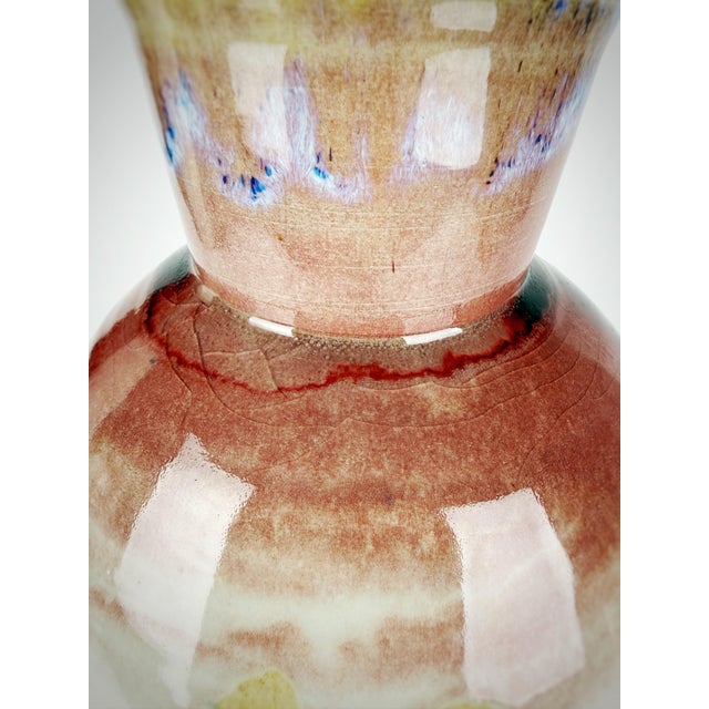 1997 Signed Oliver Boyd Monumental Studio Art Pottery Vase – 17.5” Hand Thrown Ceramic Vessel With Abstract Crystalline Glaze For Sale In Atlanta - Image 6 of 11