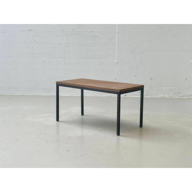 Vintage Minimalist Table in Wood Veneer with Steel Frame, 1980s For Sale - Image 14 of 16