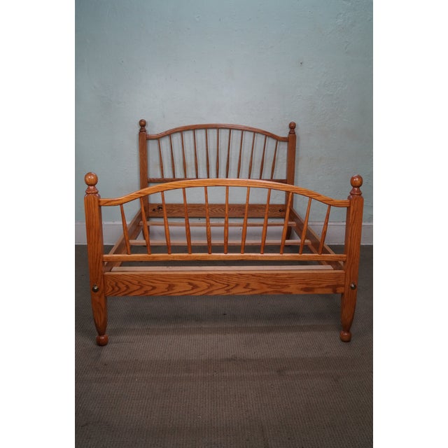 Tom Seely Hand Crafted Solid Oak Spindle Full Size Bed Chairish
