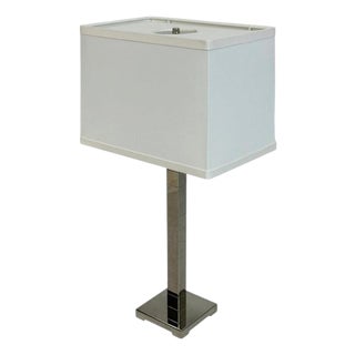 Marian Jamieson "Cube" Table Lamp Polished Nickel Modernist Design For Sale