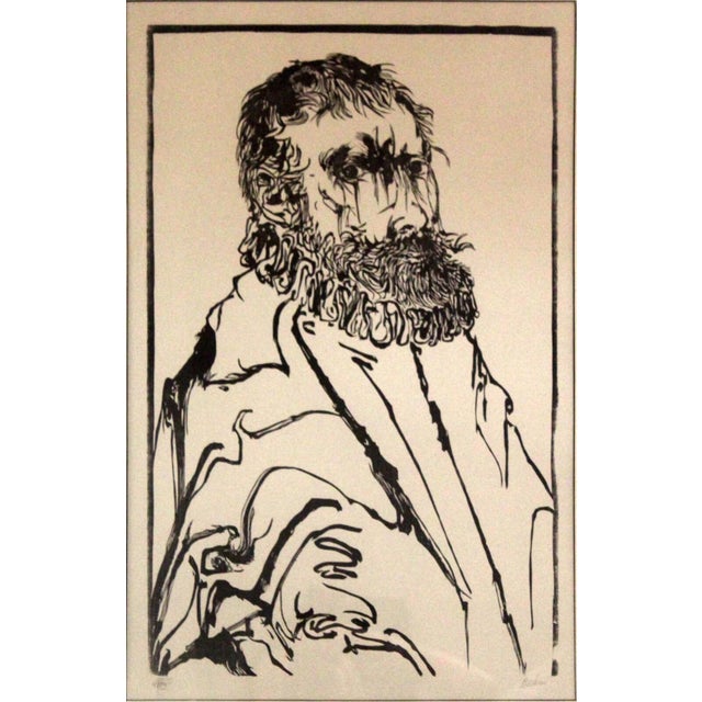 Leonard Baskin De Gheyn Modern Woodcut Signed 4/50 Framed 1970 For Sale - Image 4 of 8