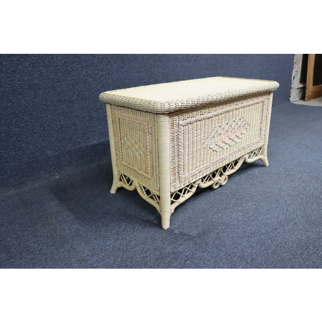 Late 20th Century Late 20th Century Lexington -Henry Link Attributed Wicker & Cedar Trunk For Sale - Image 5 of 9