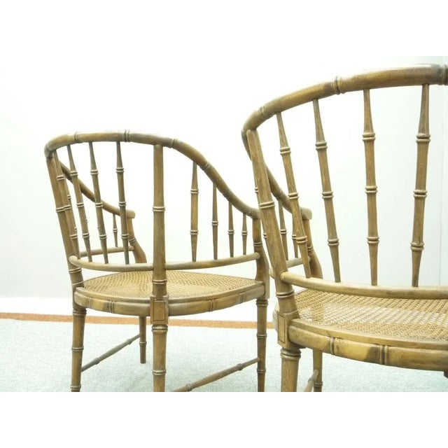 Brown Set of Birch Armchairs by Maison Jansen, 1960s For Sale - Image 8 of 18