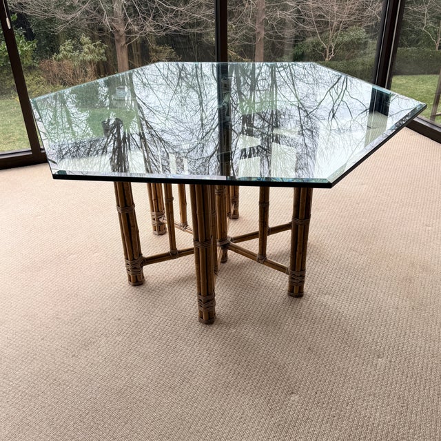 Hexagonal McGuire Dining Table For Sale - Image 10 of 10