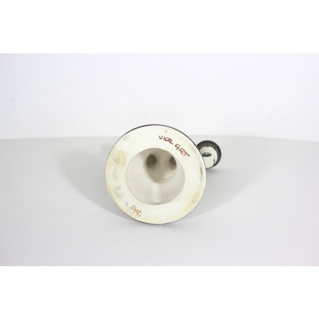Vintage Hand Painted Ceramic Two Arm Candleholder For Sale - Image 4 of 7