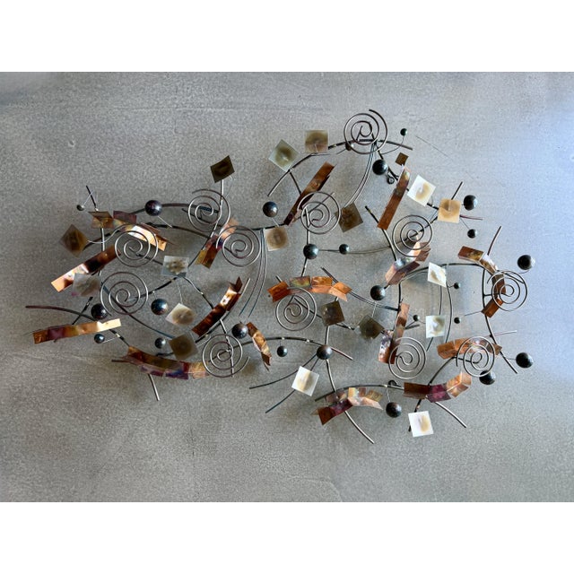 Vintage Signed Curtis Jeré Mixed Metal Abstract Wall Sculpture Artisan House Large For Sale - Image 18 of 18