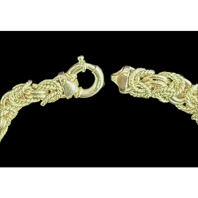 Vintage Italian 14k Gold Woven Link Necklace and Bracelet Set For Sale - Image 13 of 18