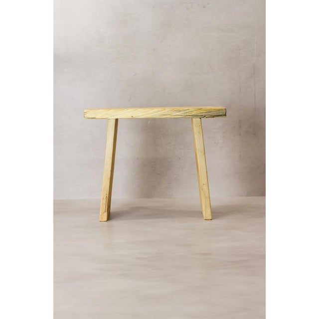 Vintage Rustic Square Elm Wood Stool For Sale - Image 4 of 7