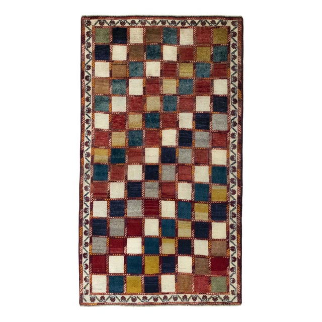 Hand-Knotted Gabbeh Nomadic Rug For Sale