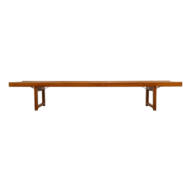 Vintage Torbjørn Afdal Krobo Extra Long Teak Bench by Bruksbo Norway, Scandinavian Modern For Sale