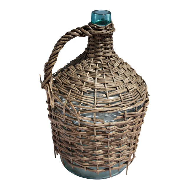 European Wicker Wrapped Demijohn Chairish
