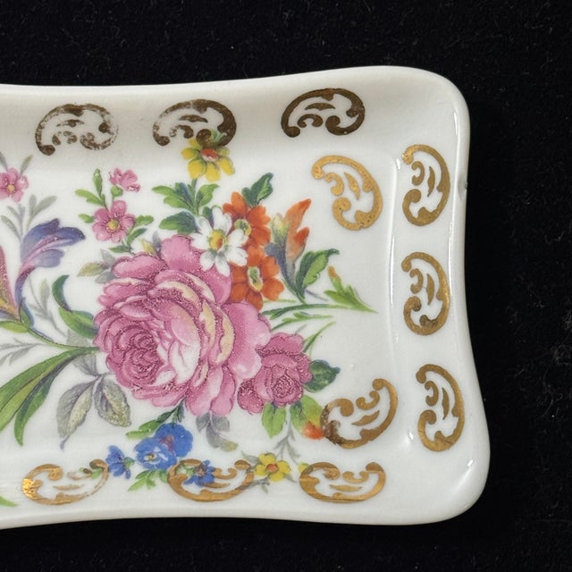 Limoges, France Vintage Manufacture De Couleuvre "Pâte De Limoges" Gilded Floral Trinket Dish For Sale - Image 4 of 8
