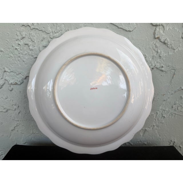 Ceramic Vintage Hand-Painted Japanese Porcelain Pitcher & Basin Set With Gilt Scroll Handle – Yellow Rose Motif For Sale - Image 7 of 12