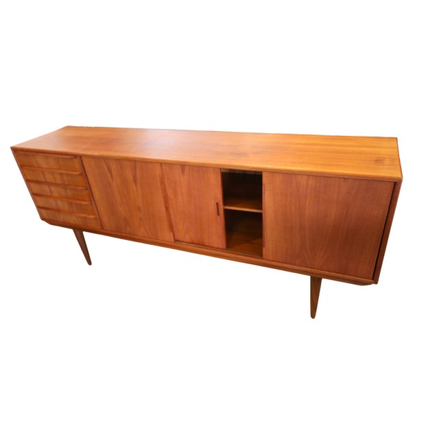 Danish Teak Sideboard with Sliding Doors and Drawers, 1960s For Sale - Image 15 of 17