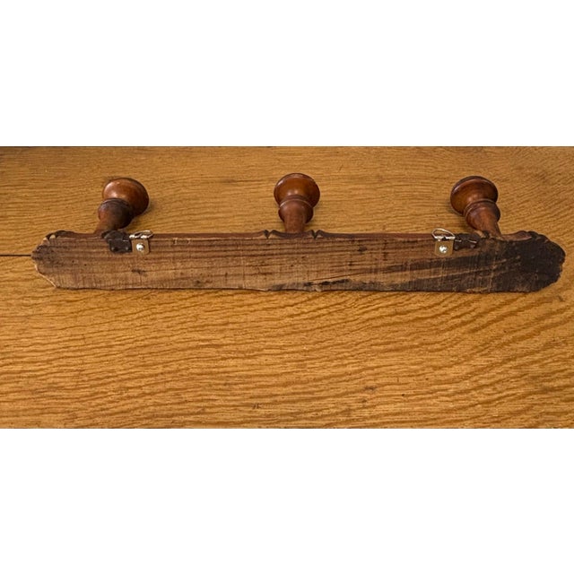 Wood Vintage French Wall Mounted Coat Rack For Sale - Image 7 of 7