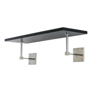 Billy Black/Nickel Wall Shelf, 36" Wide For Sale