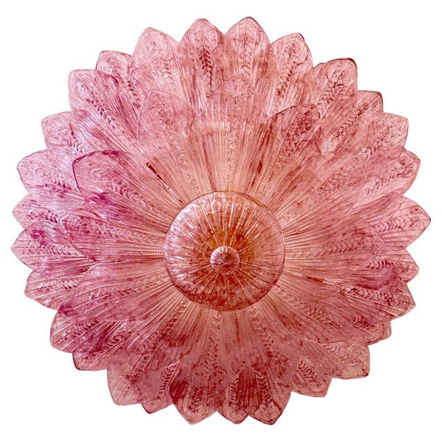 Pink Amethyst Murano Glass Leave Ceiling Light, 1990 For Sale - Image 11 of 11