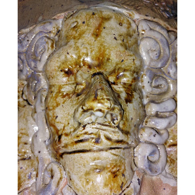 Contemporary George Gilbert Sculpture Ceramic Pottery Gothic Faces Large Accent Bowl For Sale - Image 10 of 17