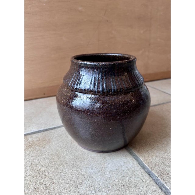 Black Sculptural Studio Ceramic Art Vase from Helma Klett, Germany, 1950s For Sale - Image 8 of 16