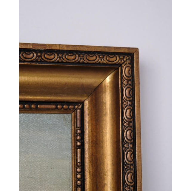 Three Sailing Ships Near Kronborg Castle in Gilt Frame, 1890s-1910s, Painting on Canvas, Framed For Sale - Image 4 of 8