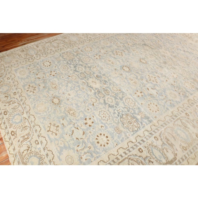 Early 20th Century Zabihi Collection Light Blue Persian Malayer Room Size Rug - 8'10" x 11'6" For Sale - Image 9 of 10