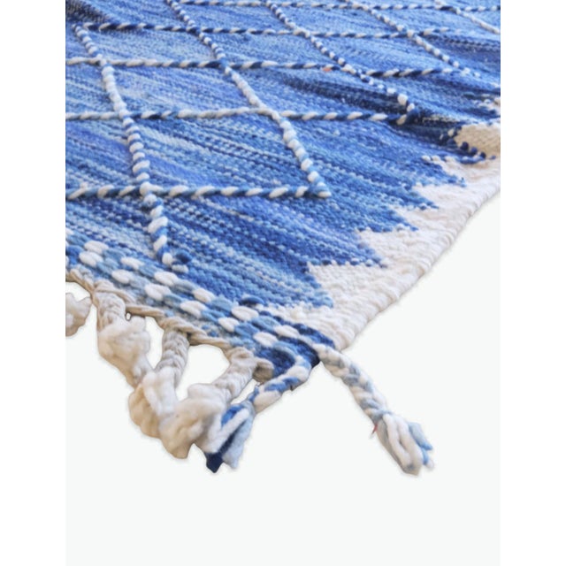 2020s Indigo Flatweave Rug - 7 X 2.3 Ft For Sale - Image 5 of 8