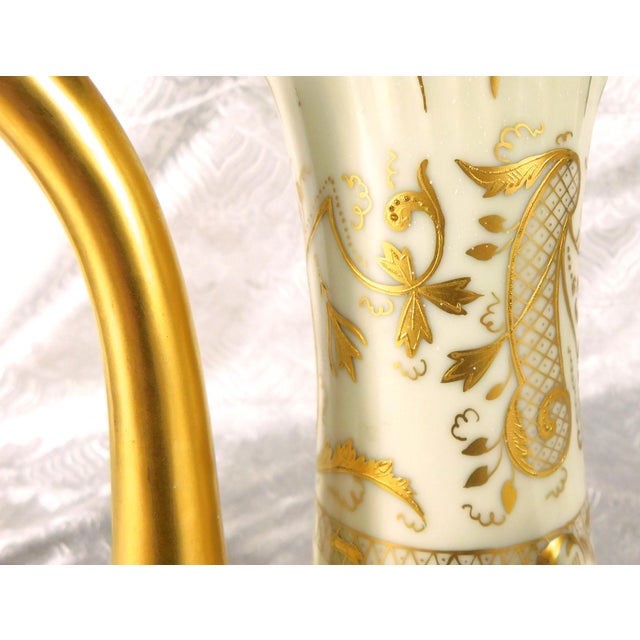 Late 18th Century Late 18th Century Tressemanes and Vogt Limoges Chocolate Pot With Raised Gold Trim For Sale - Image 5 of 16