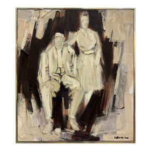 John Emanuel Mid-Century Abstract Impasto Portrait Painting