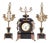 Marble & Gilt Clock with Candleholders, Set of 3 For Sale
