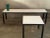 A classic, minimalist bench or coffee table and matching side table by JG Furniture, NYC. Black steel with white formica...