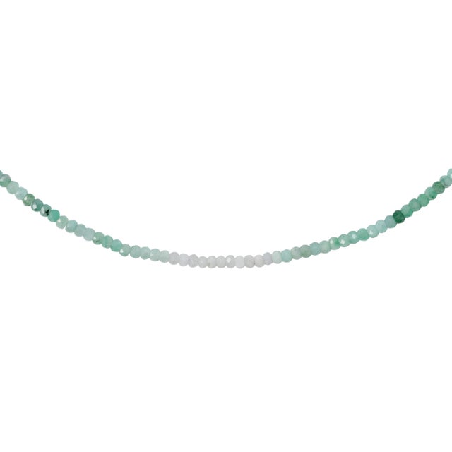 Ombre Light Emerald Necklace 14k Gold For Sale In New York - Image 6 of 9