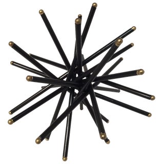 Black Metal Atomic Sea Urchin Sculpture For Sale