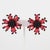 Contemporary Francoise Montague Paris Red and Black Floral Resin Clip Earrings For Sale - Image 3 of 6