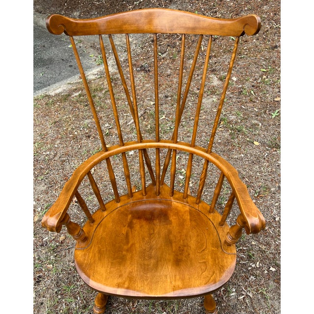 1960s Nichols & Stone Fan Back Windsor Rocking Chair For Sale - Image 5 of 12