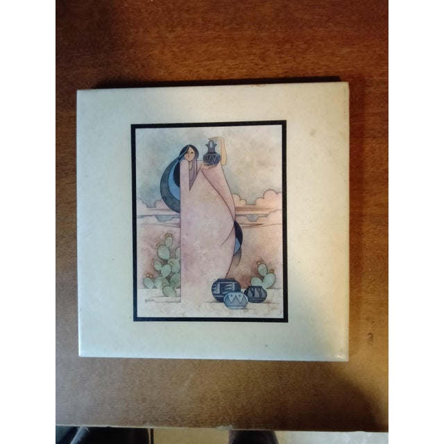 1980s 1980s G.E. Mullan 3 American Indian Ceramic Tile Art For Sale - Image 5 of 11