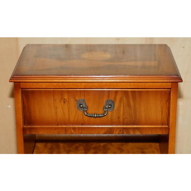 Vintage Sheraton Revival Burr Walnut and Yew Wood Tables, Set of 2 For Sale - Image 6 of 18