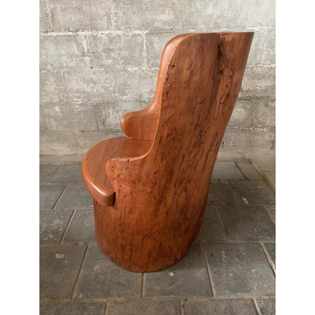 Red Swedish Pine Log Stump Chair Kubbstol 1970s, 1960s For Sale - Image 8 of 17