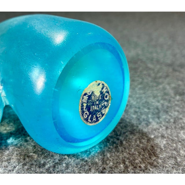 Glass Mid 20th Century Aqua Blue Murano Art Glass Horse Head Paperweight For Sale - Image 7 of 7