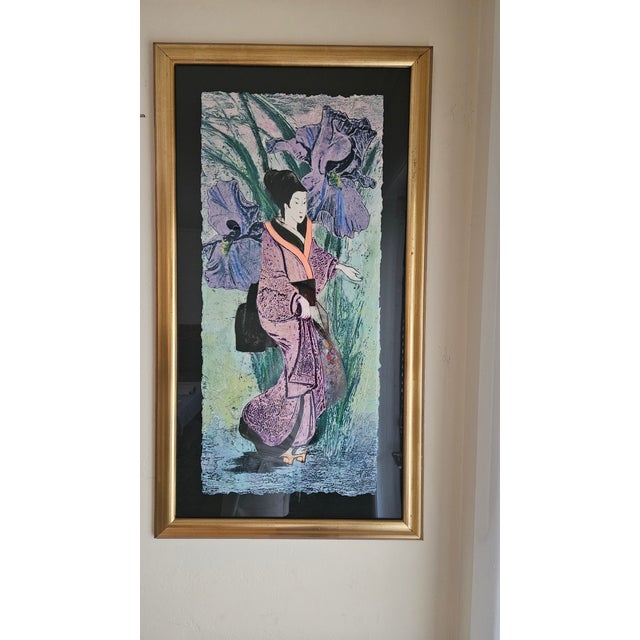 Paper Mikulas Kravjansky “Flowers of the Orient” Signed Limited Edition Collograph Prints, Pair For Sale - Image 7 of 18