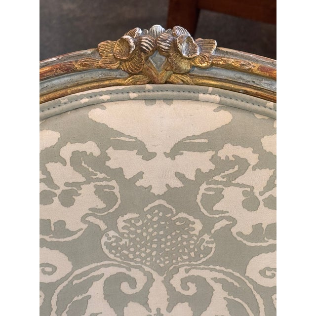 Blue Pair of 19th Century Italian Painted and Parcel-Gilt Armchairs For Sale - Image 8 of 12