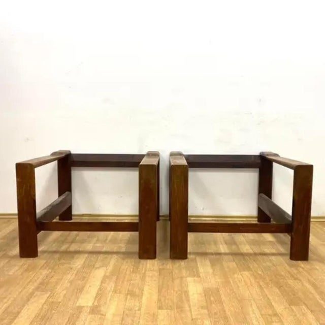 Sofa Set, Wood Frame, 1970s, Set of 3 For Sale - Image 4 of 12